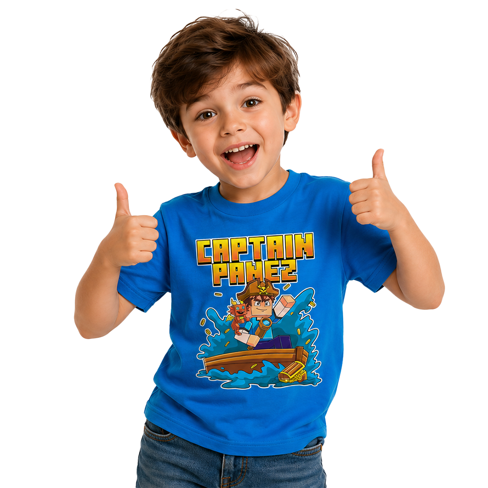 (Preorder) Γαλάζιο T-shirt "CaptainPanez"