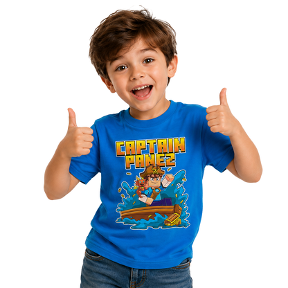(Preorder) Γαλάζιο T-shirt "CaptainPanez"